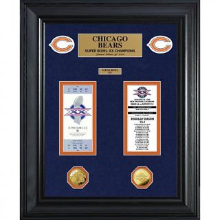 Chicago Bears Framed Super Bowl Ticket and Game Coin Collection   6968368
