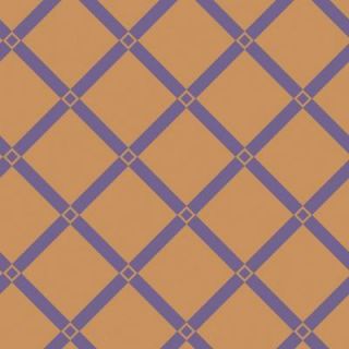 The Wallpaper Company 56 sq. ft. Violet And Gold Diamond Links Wallpaper DISCONTINUED WC1282669
