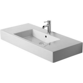 Duravit 39.375 inch Vero White Washbasin with Overflow and 2 Tap Holes