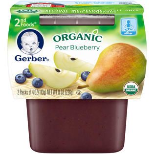 Gerber 2nd Foods Organic Pear & Blueberry Purees Fruit