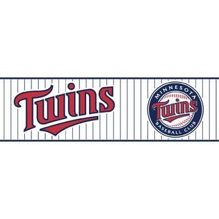 York Wallcoverings Kids Minnesota Twins Border in Ivory, Navy, Red