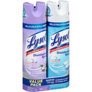 Lysol Disinfectant Spray, Early Morning Breeze & Crisp Linen, 2 x 19 Ounce