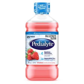 Pedialyte Oral Electrolyte Solution, Strawberry Flavored, 1 L (Pack of 8)