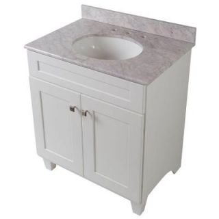 Home Decorators Collection Creeley 31 in. Vanity in Classic White with Stone Effects Vanity Top in Carrera 19EVSDB30 SEB3122 CE