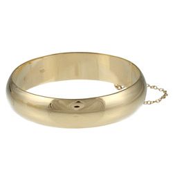 Sterling Essentials 14K Gold over Silver Polished Bangle Bracelet
