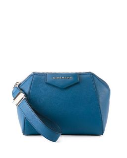 Givenchy Antigona Leather Wristlet Bag, Blue