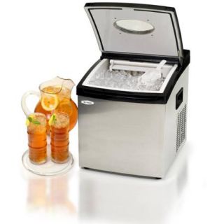 Maxi Matic Mr. Freeze Portable Clear Ice Maker, Stainless Steel