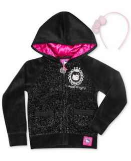 Hello Kitty Kids Sweatshirt, Little Girls Lets Play Sparkle Hoodie
