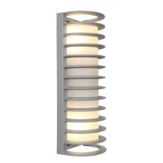 Access Lighting Poseidon 1 Light Satin Metal Outdoor LED Sconce with Ribbed Frosted Glass Shade 20342MGLED SAT/RFR