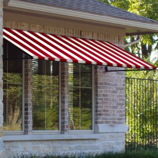 Awntech 220.5 in Wide x 36 in Projection Red/White Stripe Open Slope Window/Door Awning