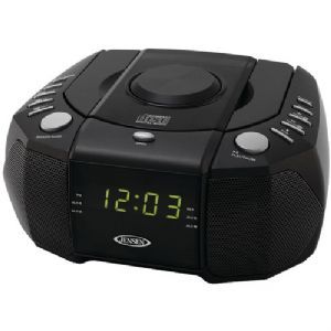 Jensen Dual Alarm Clock   0.6, Green LED, AM/FM Stereo, CD Player, Snooze, Programmable Memory   JCR 310