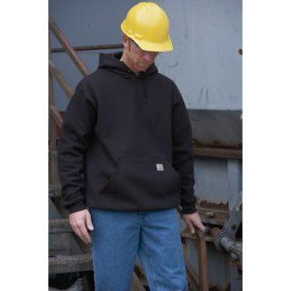 Carhartt Hooded Pullover Sweatshirt — Black, Large, Regular Style, Model# K121  Sweats   Hoodies