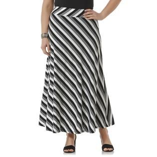 Jaclyn Smith Womens Maxi Skirt   Striped   Clothing, Shoes & Jewelry