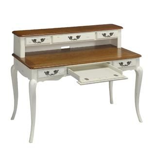 Home Styles  Oak and Rubbed White French Countryside Executive Desk