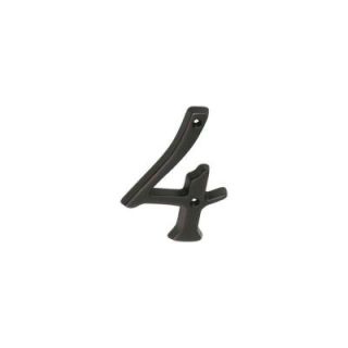Schlage 4 in. Aged Bronze Classic House Number 4 SC2 3046 716