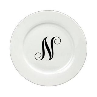 Carolines Treasures CJ1057 N DPW 11 11 inch Letter N Initial Monogram Script Ceramic White Dinner Plate