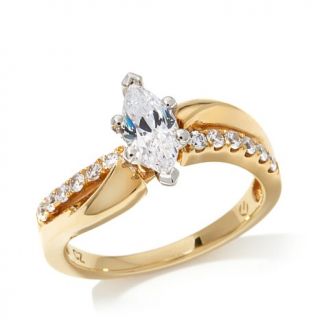 Absolute™ 0.71ct Marquise "Wave" Shank 14K Gold Ring   7817954