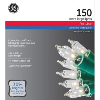 GE Pro Line Connect 6 8mm Clear Christmas Lights, 150 Count