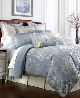 Waterford Newbridge Blue Queen Comforter   Bedding Collections   Bed