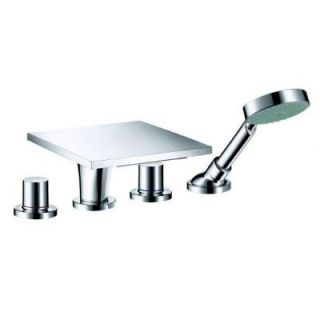 Hansgrohe Axor Massaud 1 Handle Deck Mounted Roman Tub Faucet with Handshower in Chrome 18440001