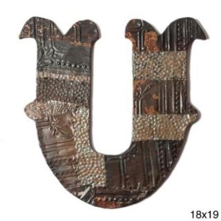 Ozark Folk Art Reclaimed Tin Letter U(Refurbished) 18 x 19