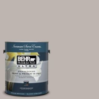 BEHR Premium Plus Ultra 1 Gal. #UL260 10 Graceful Gray Interior Satin Enamel Paint 775001