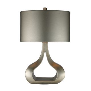 Westmore Lighting Roseboro 26 in 3 Way Silver Leaf Indoor Table Lamp with Fabric Shade