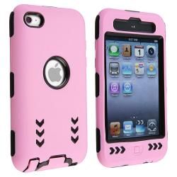 Black/ Pink Hybrid Case with Stand for Apple iPod Touch Generation 4