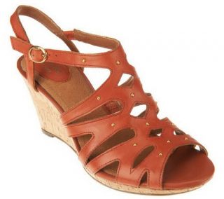 Clarks Artisan Fiddle String Leather Wedge Sandals   A221457 —