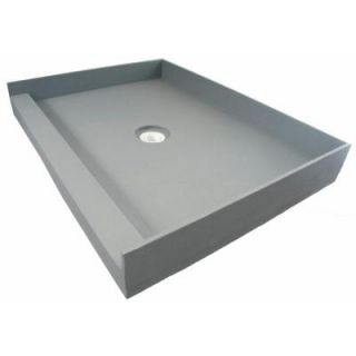 Fin Pan PreFormed 34 in. x 48 in. Single Threshold Shower Base in Gray with Center Drain PF 111