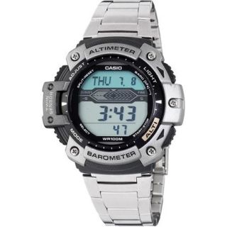 Casio Stainless Steel Altimeter, Barometer, and Thermometer Watch