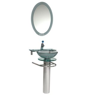 Fresca Ovale Glass Bathroom Vanity with Mirror   13033901  