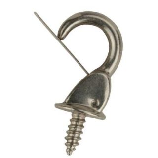Everbilt 7/8 in. Satin Nickel Safety Cup Hook (3 Piece per Pack) 803124