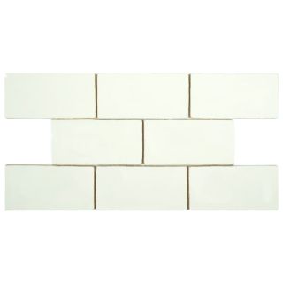 SomerTile 3x6 inch Thames Bianco Ceramic Wall Tile (Case of 16