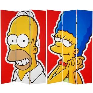 Oriental Furniture 6 ft. Tall Double Sided Homer and Marge Canvas Room