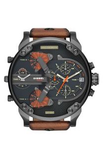 DIESEL® Mr. Daddy 2.0 Chronograph Leather Strap Watch, 57mm