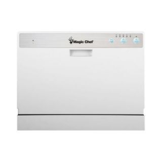 Magic Chef Countertop Portable Dishwasher in White with 6 Place Settings Capacity MCSCD6W1