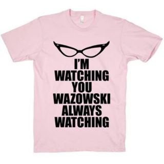 Light Pink Im Watching You Crewneck Funny Graphic T Shirt Cool (Size Large) NEW