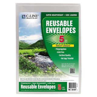 Line® Reusable Poly Envelope, Hook and Loop Closure, 9 1/4 x 12 4/5