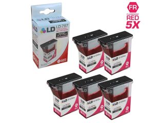 LD © Compatible Replacements for Pitney Bowes Set of 5 Fluorescent Red 797 M inkjet cartridge for use in the MailStation2 K7M0