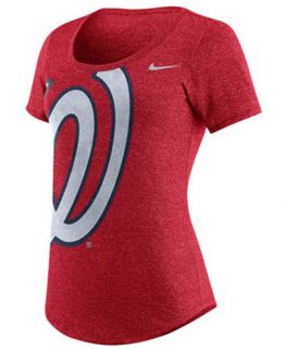 Nike Womens Washington Nationals Marled Scoop Logo T Shirt   Sports