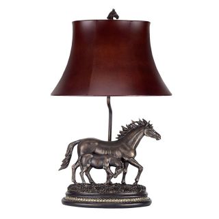 Cal Lighting 26.5 in Antique Bronze Indoor Table Lamp with Shade
