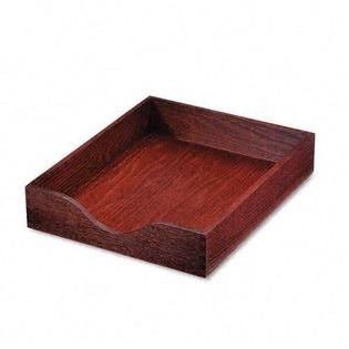 Carver Hardwood Letter Stackable Desk Tray, Mahogany   Office Supplies