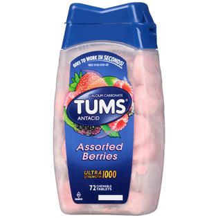 Tums Ultra Strength 1000 Assorted Berries Chewable Tablets Antacid 72