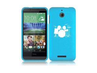 HTC Desire 510 Snap On 2 Piece Rubber Hard Case Cover Drum Set (Light Blue)