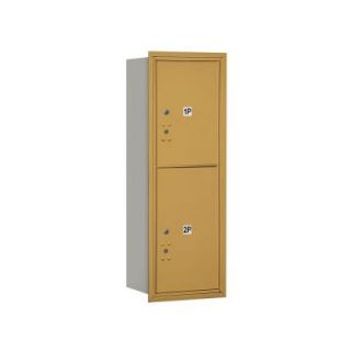 Salsbury Industries 3700 Series 41 in. 11 Door High Unit Parcel Locker 2 PL5's 4C Private Rear Loading Horizontal Mailbox in Gold 3711S 2PGRP