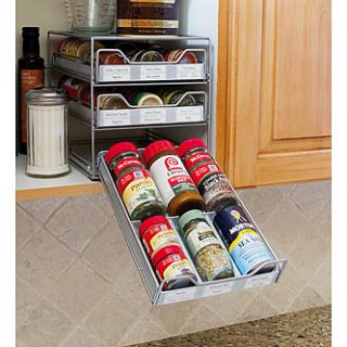 Lipper International 3 Tier Tilt Down Spice Drawer   Home   Kitchen