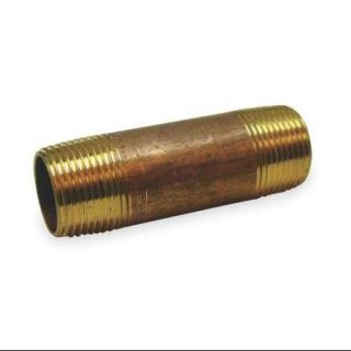 1VGG7 Nipple, Red Brass, 1/8 x 2 In, Threaded