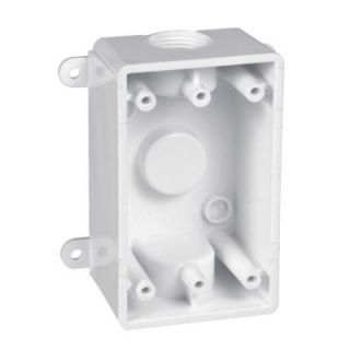 Bell 1 Gang Weatherproof Box Three 1/2 in. or 3/4 in. Outlets PSB37550WH