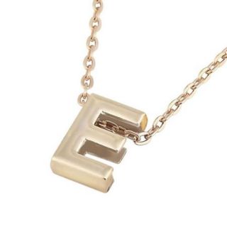 Zodaca Initial "E" Alphabet Letter Pendant Charm with Necklace Chain 7" Gold Plated